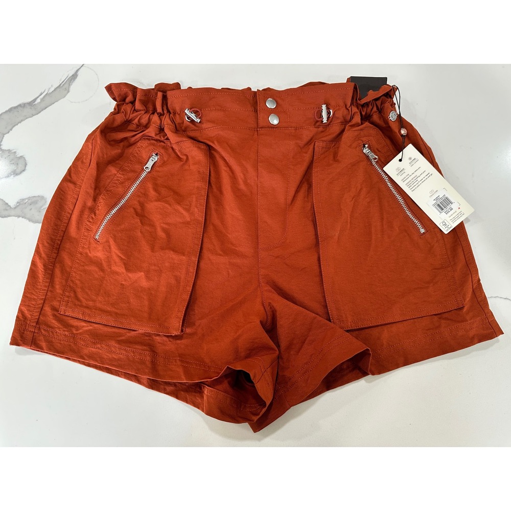 CALIA by Carrie Underwood Womens Paperbag Waist Shorts Caramel Walnut S